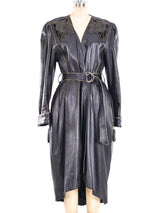 Claude Montana Leaf Applique Leather Jacket Jacket arcadeshops.com