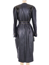 Claude Montana Leaf Applique Leather Jacket Jacket arcadeshops.com