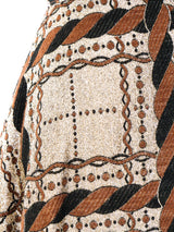 Rope Pattern Brocade Maxi Skirt Bottom arcadeshops.com