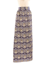 Metallic Floral Brocade Maxi Skirt Bottom arcadeshops.com