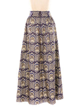Metallic Floral Brocade Maxi Skirt Bottom arcadeshops.com