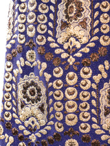 Metallic Floral Brocade Maxi Skirt Bottom arcadeshops.com