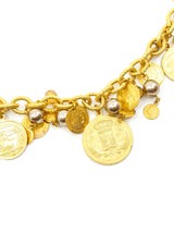 Lawrence Vrba Goldtone Coin Embellished Necklace Accessory arcadeshops.com