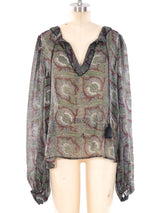 Saint Laurent Paisley Printed Blouse Top arcadeshops.com