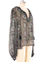 Saint Laurent Paisley Printed Blouse Top arcadeshops.com