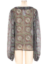 Saint Laurent Paisley Printed Blouse Top arcadeshops.com