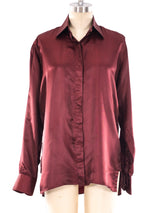 Fendi Logo Embellished Silk Blouse Top arcadeshops.com