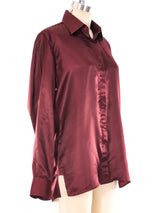 Fendi Logo Embellished Silk Blouse Top arcadeshops.com