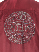 Fendi Logo Embellished Silk Blouse Top arcadeshops.com