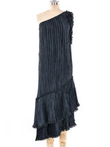 Mary McFadden Embellished One Shoulder Plisse Dress Dress arcadeshops.com
