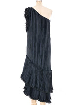 Mary McFadden Embellished One Shoulder Plisse Dress Dress arcadeshops.com
