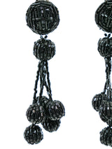 Beaded Pom Pom Fringe Earrings Accessory arcadeshops.com