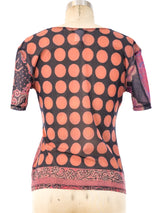 Issey Miyake Tribal Print Mesh Tee Top arcadeshops.com