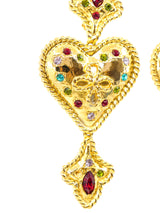 Embellished Heart Drop Earrings Accessory arcadeshops.com