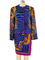 Gianni Versace Optical Baroque Printed Skirt Suit Suit arcadeshops.com