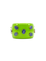 Lapis Studded Green Resin Bangle Accessory arcadeshops.com