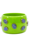 Lapis Studded Green Resin Bangle Accessory arcadeshops.com