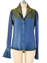 Romeo Gigli Iridescent Pleated Shirt Top arcadeshops.com