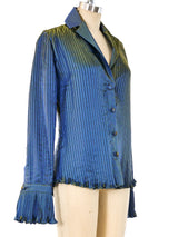 Romeo Gigli Iridescent Pleated Shirt Top arcadeshops.com