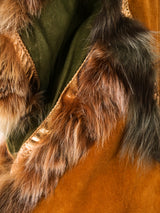 Fur Trimmed Patchwork Suede Vest Jacket arcadeshops.com