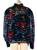 Nina Ricci Metallic Rainbow Burnout Top Top arcadeshops.com