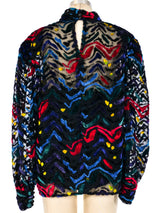 Nina Ricci Metallic Rainbow Burnout Top Top arcadeshops.com