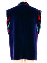 Midnight Blue Sheared Beaver Vest Jacket arcadeshops.com