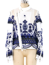 Sacai Embroidered Mesh Bomber Jacket Jacket arcadeshops.com