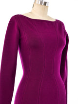 Alaia Raspberry Bodycon Knit Dress Dress arcadeshops.com