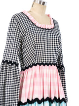 Multicolor Gingham Tiered Maxi Dress Dress arcadeshops.com