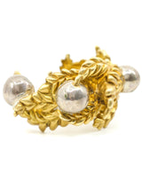 Dimensional Floral Motif Cuff Bracelet Accessory arcadeshops.com