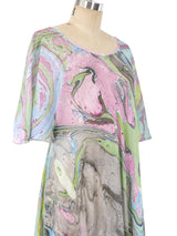 Marble Print Cotton Caftan Dress arcadeshops.com