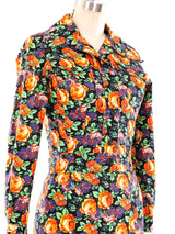 1970's Yves Saint Laurent Floral Skirt Suit Suit arcadeshops.com