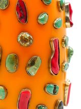 Coral and Turquoise Studded Resin Bangle Accessory arcadeshops.com