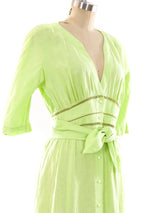 Thierry Mugler Lime Linen Dress Dress arcadeshops.com
