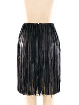 Jitrois Leather Fringe Mini Skirt Bottom arcadeshops.com