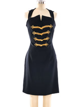 Chanel Gold Frog Embellished Sleeveless Dress Dress arcadeshops.com
