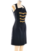 Chanel Gold Frog Embellished Sleeveless Dress Dress arcadeshops.com