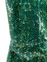 Emerald Snakeskin Heeled Boots Accessory arcadeshops.com