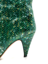 Emerald Snakeskin Heeled Boots Accessory arcadeshops.com