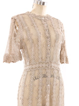 Hand Crochet Button Front Dress Dress arcadeshops.com