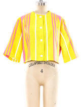 1960's Neon Striped Cropped Jacket Jacket arcadeshops.com