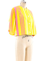1960's Neon Striped Cropped Jacket Jacket arcadeshops.com