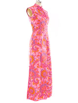 Printed Thai Silk Sleeveless Dress Dress arcadeshops.com