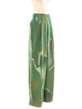 Watercolor Printed Silk Pant Ensemble Suit arcadeshops.com