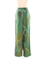 Watercolor Printed Silk Pant Ensemble Suit arcadeshops.com