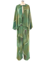 Watercolor Printed Silk Pant Ensemble Suit arcadeshops.com