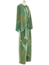 Watercolor Printed Silk Pant Ensemble Suit arcadeshops.com