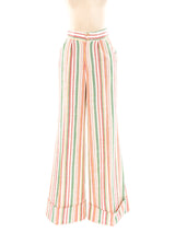 Striped Flare Pants Bottom arcadeshops.com