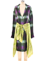 Dries Van Noten Layered Plaid Shirt Dress Dress arcadeshops.com
